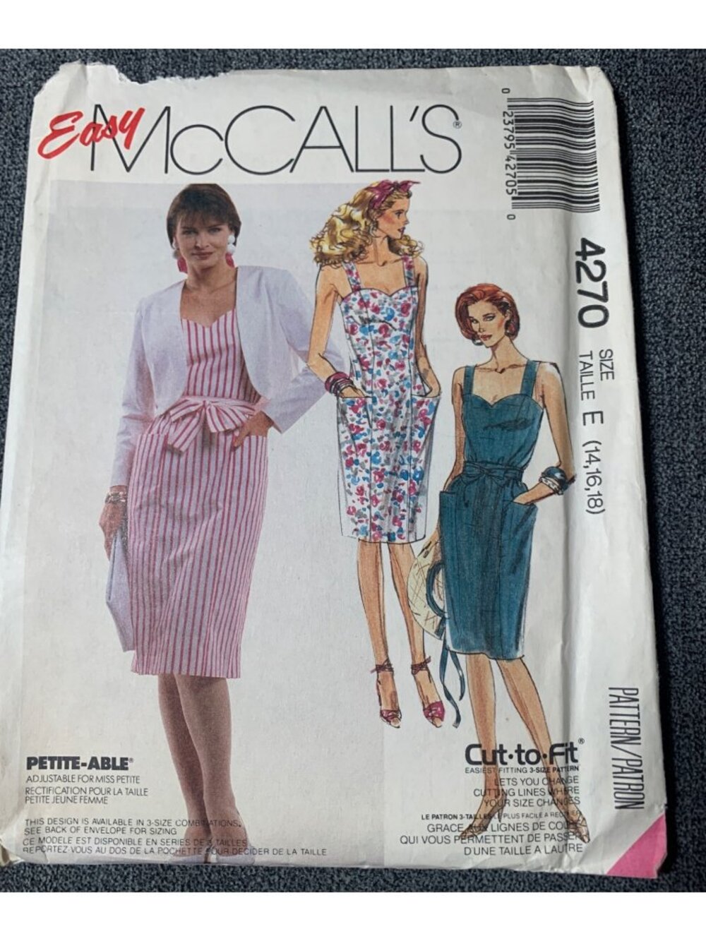 McCall's Misses Dress Jacket Sewing Pattern Size 14 16 18 4270 Uncut